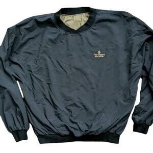 Vtg Four Seasons Resort Golf Pullover Shirt Men XL Reversible Black Tan Nylon